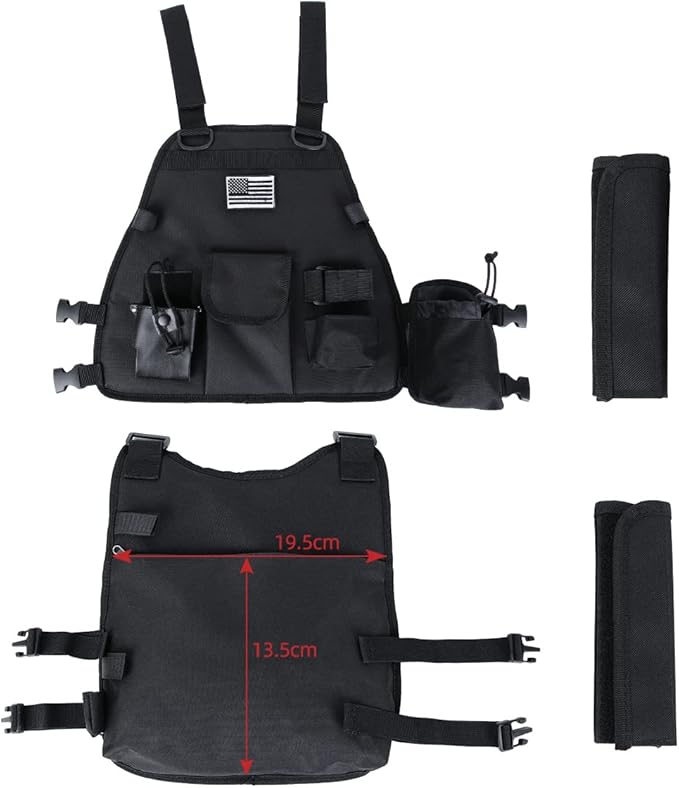 Heavy Duty Radio Harness Holder Tactial Chest Tool Pag Front Pounch Holster Pack MOLLE Vest Breathable 3D Mesh Liner Military Vest for Baofeng UV5R Motorola Kenwood Two Way Radio Walkie Talkie