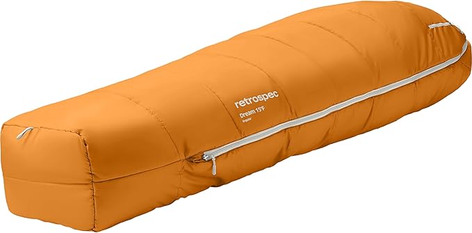 Retrospec Dream Mummy Sleeping Bag - 30°F Camping & Travel Essential Gear with Water - Resistant Shell & Synthetic Fill - Zippered Pocket & Stuff Sack