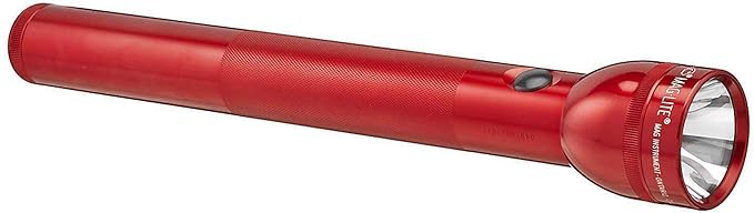 Maglite Heavy-Duty Incandescent 4-Cell D Flashlight, Red