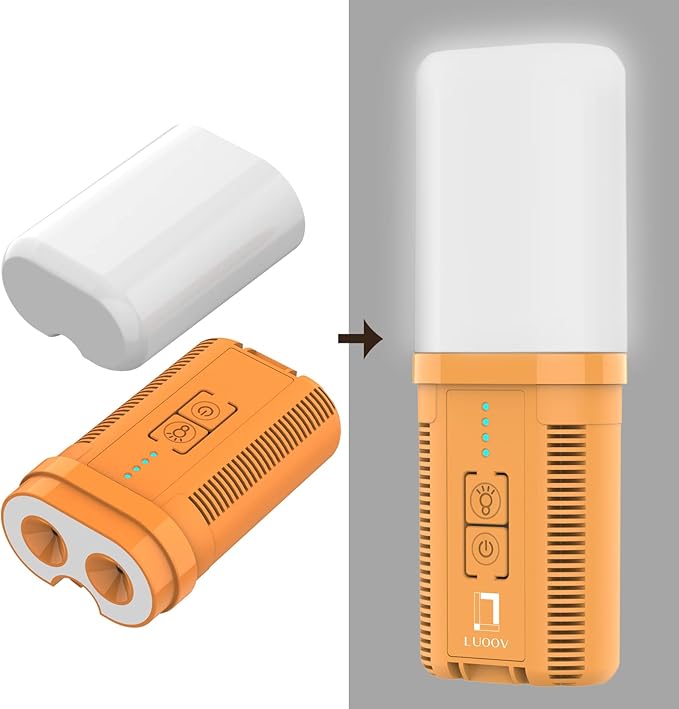 Portable Camping Shower, Handheld Camp Pump with Rechargeable 4400mAH Battery and 130LM Lighting Device for Outdoor Camping,Hiking,Traveling