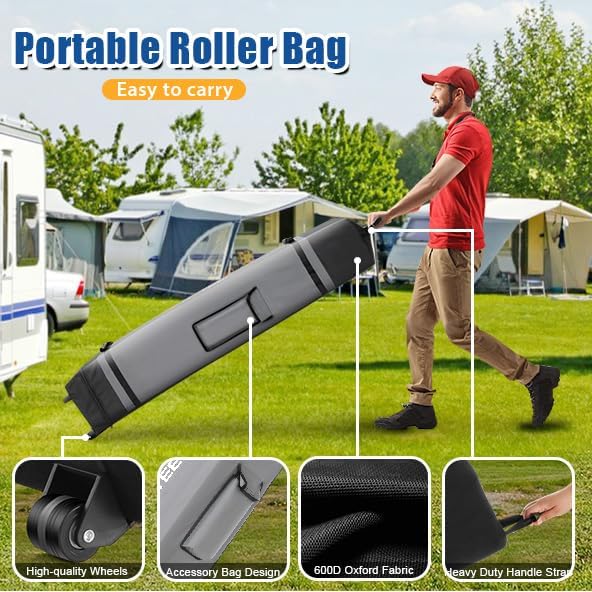 HOTEEL 10x15 Pop up Canopy Tent for Parties, Heavy Duty Easy Setup Tent Without Sidewalls, Outdoor Commercial Instant Gazebo for Wedding Event, with Roller Bag & Sand Bags, Black(Hexagonal Frame)