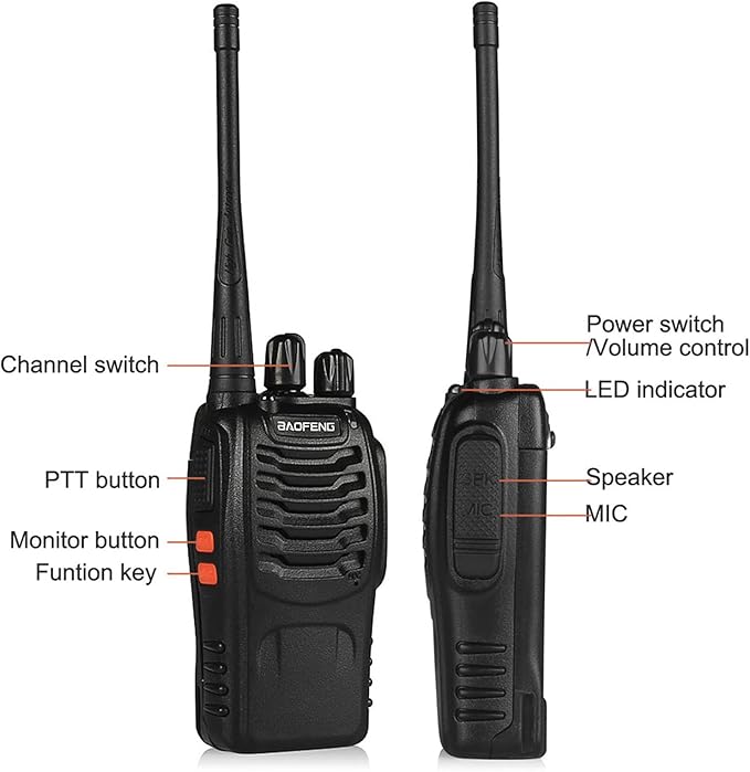 Walkie Talkies for Adults Long Range Baofeng BF-888S Professional Handheld 16 Channel Two Way Radio with Earpieces, Rechargeable Battery, Flashlight, Walky Talky for Family Hiking Skiing(10 Pack)