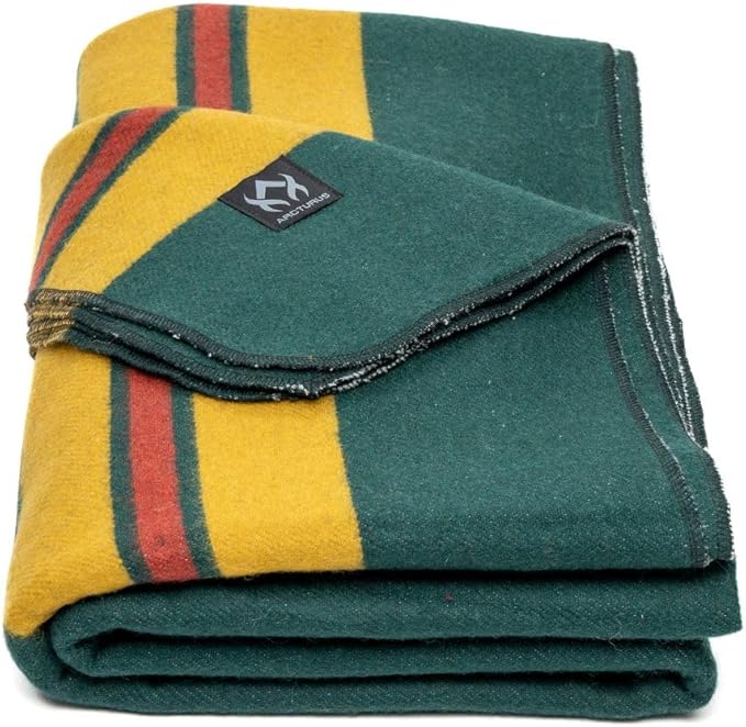 Arcturus Patterned Wool Blankets - 4.5lbs Warm, Heavy, Washable, Large | Great for Camping, Outdoors, Sporting Events, or Survival & Emergency Kits