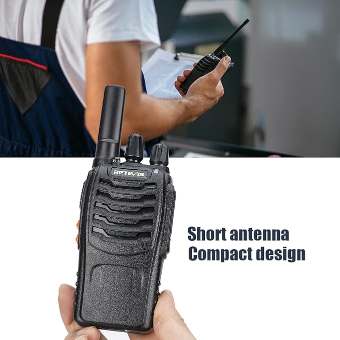 Retevis H-777 Walkie Talkies Rechargeable, 2 Way Radios Long Range, Portable FRS Two-Way Radios, Short Antenna, LED Flashlight, for Adults Family Outdoor (3 Pack)