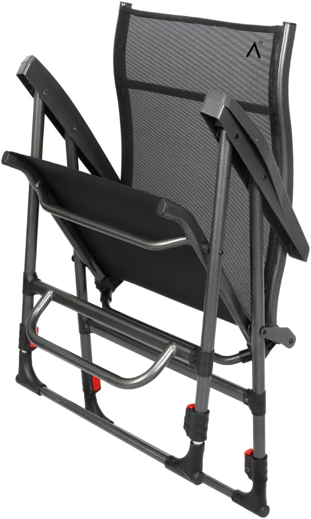 Sports Chair - Height Adjustable Camping Chair with 3 Levels, Lightweight Aluminum, Mesh Back - Rise Above The Crowd with Ultimate Comfort & Versatility