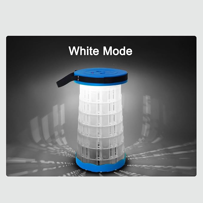 White Light Collapsible Folding Lightweight Portable Camping Stool, Collapsible Outdoor Chair for Camping, Hiking, BBQ, Fishing, Music Festivals