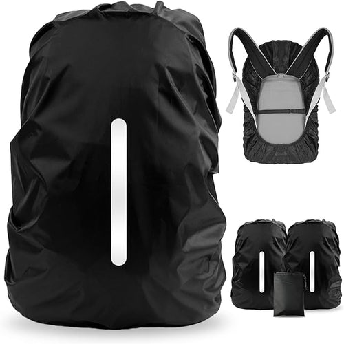 LAMA 2 Pack Waterproof Rain Cover for Backpack, Reflective Rucksack Rain Cover for Anti-dust/Anti-Theft/Bicycling/Hiking/Camping/Traveling/Outdoor Activities (Black, XL)