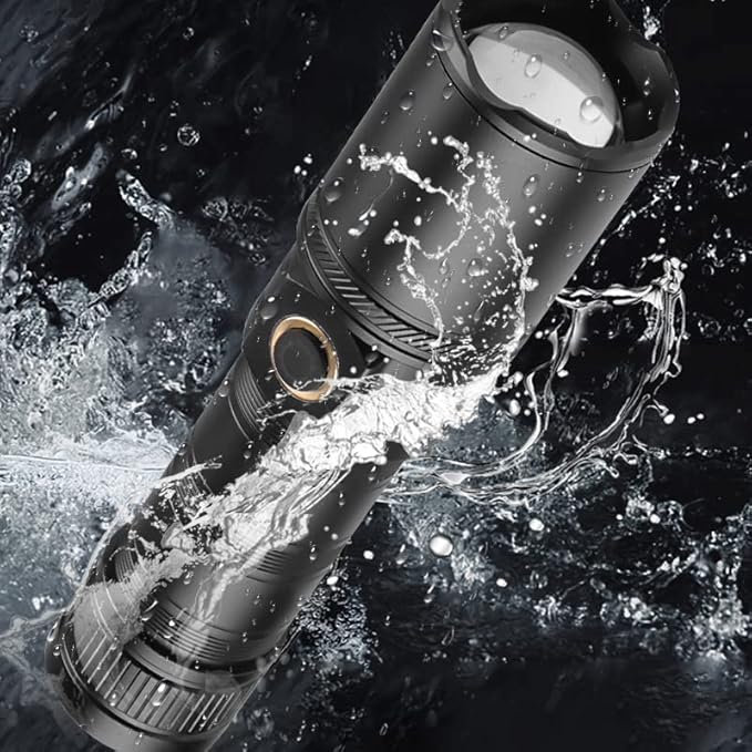 1200000 Lumens Flashlight USB Rechargeable Powerful Super Bright LED Flash Light,Outdoor Waterproof Zoomable Tactical Flashlight Handheld Torch for Emergency,Camping,Hiking