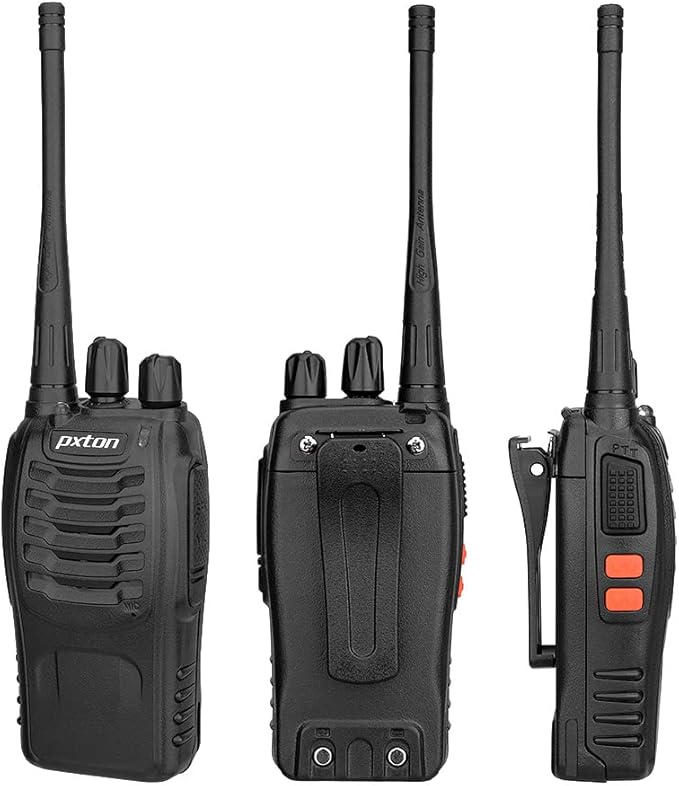 Rechargeable walkie talkies for Adults with Upgraded Earpieces and Li-ion Battery,Two Way radios has VOX/TOT/Emergency Alarm/Battery Low Alert/Flashlight/Scan Function(4 Pack)