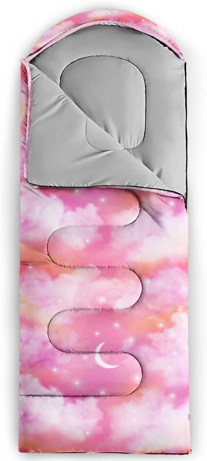 QOOMO Animals Camping Sleeping Bags,3 Season Warm & Cool Weather,Lightweight,Waterproof Sleeping Bags for Adults & Kids,Traveling,and Outdoors,Camping Gear Equipment
