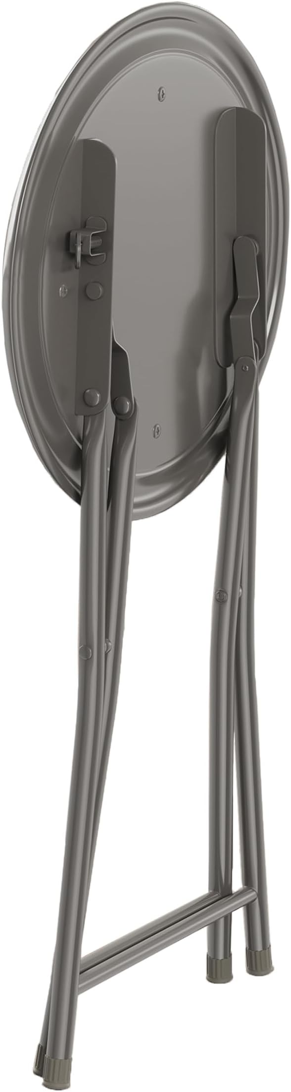 Round Folding Stool - Heavy-Duty 18-Inch Padded and Portable Stool with 300lbs Capacity for Dorm, Rec Room, or Game Room by Trademark Home (Gray)