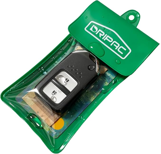 DRIPAC Waterproof Car Key FOB Case Waterproof Wallet Waterproof Holder Pouch For Key ID Badge Credit Card Money(Green)