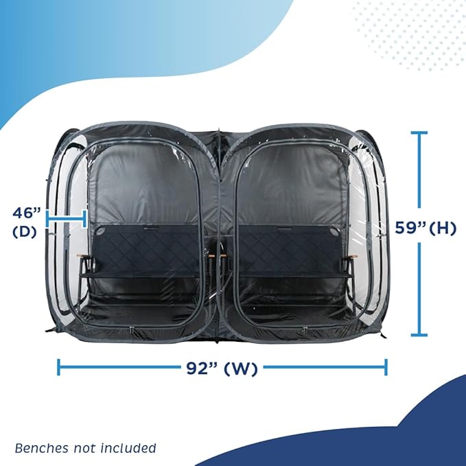 WeatherPod® The Original Shark Tank Side-by-Side™ 2-4 Person Pop-Up Pod - Stay Warm, Dry, and Out of The Sun - Weather Pod for Sports, Rain, or Wind - Simple to Set Up and Tear Down