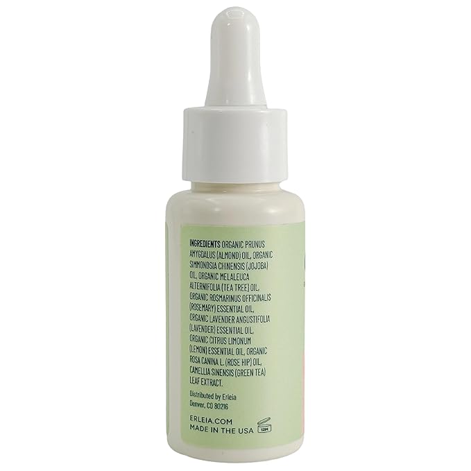 Acne Fighting Face Oil, Moisturizing Facial Oil with Tea Tree Oil, Treats Breakouts and Soothes Skin, Vegan, Cruelty-free, Compostable Bottle