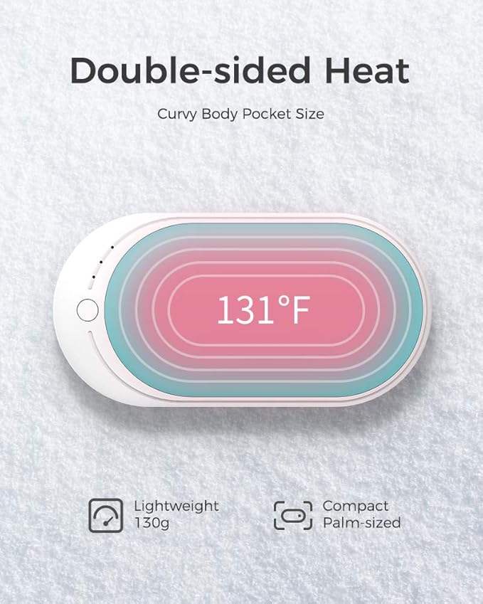 OCOOPA Hand Warmers Rechargeable, 1 Pack 5200mAh Electric Portable Pocket Heater, Heat Therapy Great for Raynauds, Hunting, Golf, Camping, Women Mens Gifts