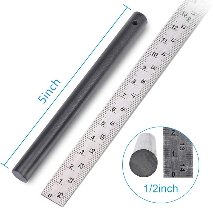 FOSTAR 2PCS Upgrade Ferro Rod Flint Fire Starter, 1/2 Inch X 5 Inch Thick Fire Steel Rod with a Scraper Drilled A Lanyard Hole Perfect for Camping, Hiking, Survival