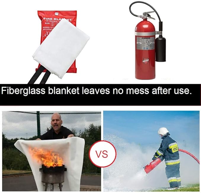 Fire Blanket For Home XXL- 79 x 79 Fire Blankets Emergency For People Fire Retardant Blanket Fire Shelter Large Suppression Fiberglass Kitchen Home Restaurant House Fire Proof Survival Safety Reusable