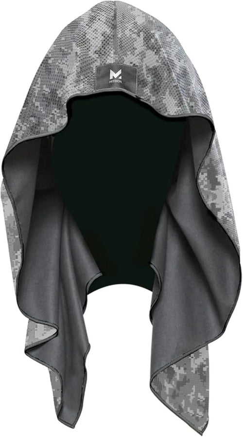 MISSION Cooling Hoodie Towel- Hood Towel, Evaporative Cool Technology, Cools Instantly When Wet, UPF 50 Sun Protection, Contours Your Head to Stay in Place, Great for Sports, Fitness, Gym