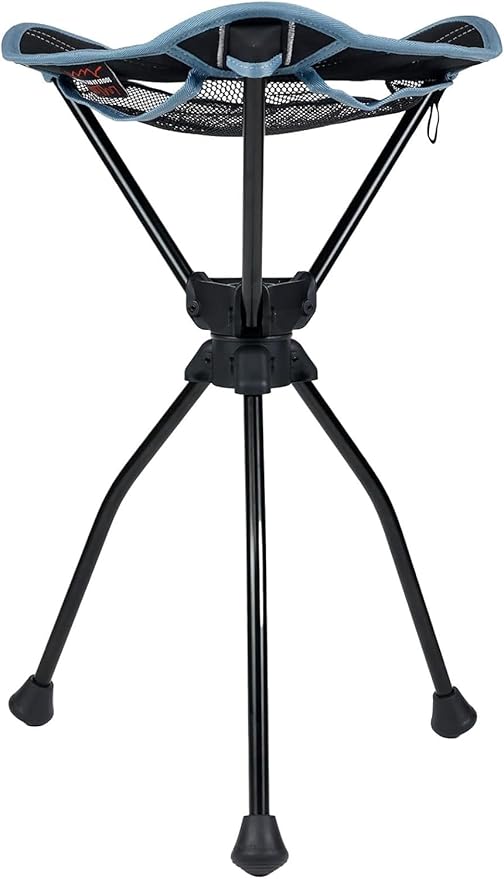 GRAND TRUNK Compass 360 XT Extra Tall Swivel Stool - Compact 260lb Capacity Portable Outdoor Seat for Camping & Travel (Sea Black)