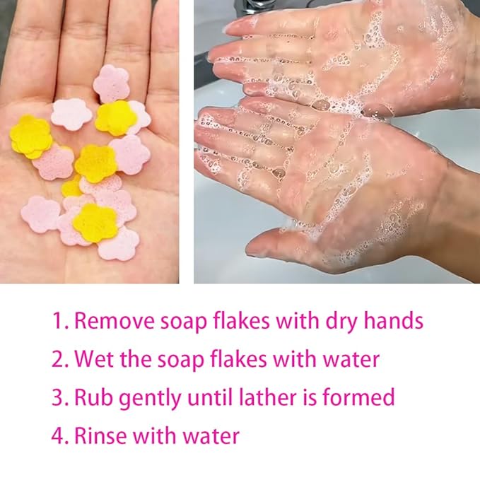 8 Boxes Disposable Scented Soap Sheets, Dissolvable Mini Petal Sheets for Children and Adults Camping Outdoor Hand Washing (4 Flavors)