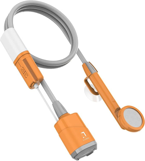 Portable Camping Shower, Handheld Camp Pump with Rechargeable 4400mAH Battery and 130LM Lighting Device for Outdoor Camping,Hiking,Traveling