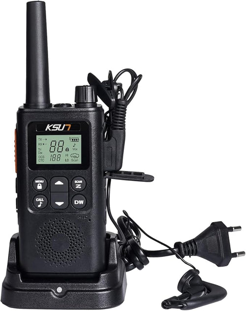 1 Pack Walkie Talkies, KSUN TFSI GZ30 Two-Way Radio Long Range with Receive Two Channels simultaneously LED Flashlight VOX LCD Display Tpye-C for Hiking Camping Trip(1 Pack)