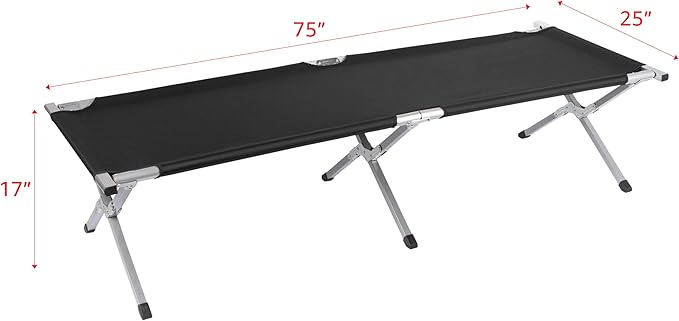 Trademark Innovations 75" Portable Folding Camping Bed and Cot