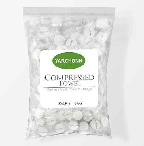 100pcs Compressed Face Towel Tablets, Hand Wipes Portable Compact Disposable Cotton Travel Towel Tissues Handy for Outdoor Hiking Camping Traveling, Home Wipes.