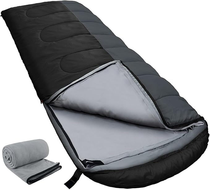 XL 10 Degree Sleeping Bags Waterproof for Adults 350GSM Machine Washable with Compression Sack for 3-4 Season Camping Outdoor