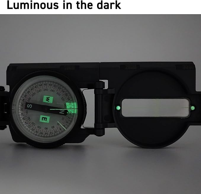 POLARIS Lensatic Compass with Inclinometer for Survival Hiking Tactical Boy Scout, Japan Design Tools