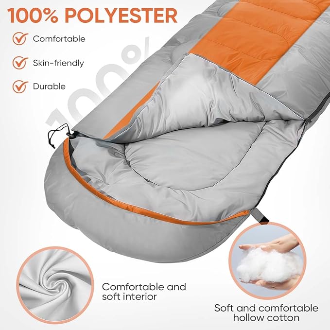 OBTANIM Sleeping Bags Portable Waterproof Camping Sleeping Bag for Adults Kids 4 Seasons Cold Weather or Warm Backpacking Hiking Mountaineering Indoor Outdoor Use