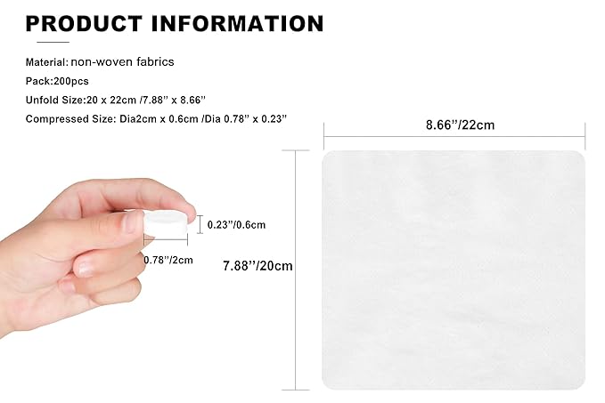 100pcs Compressed Face Towel Tablets, Hand Wipes Portable Compact Disposable Cotton Travel Towel Tissues Handy for Outdoor Hiking Camping Traveling, Home Wipes.