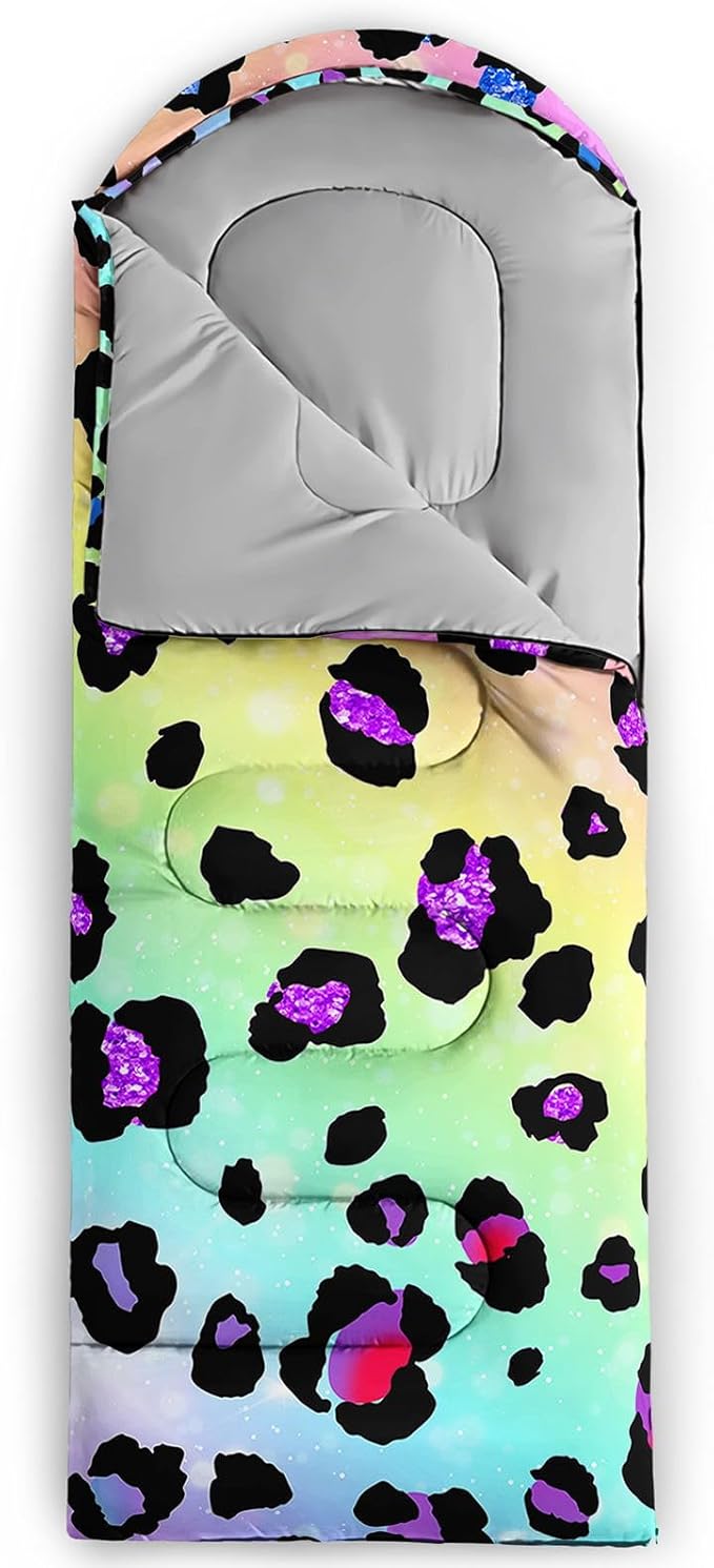 Kids Sleeping Bag for Boys Girls,Western Cowboy Print-Lightweight Warm Portable Outdoor Indoor-Waterproof Cold Weather Resistant Sleeping Bag for Camping Hiking