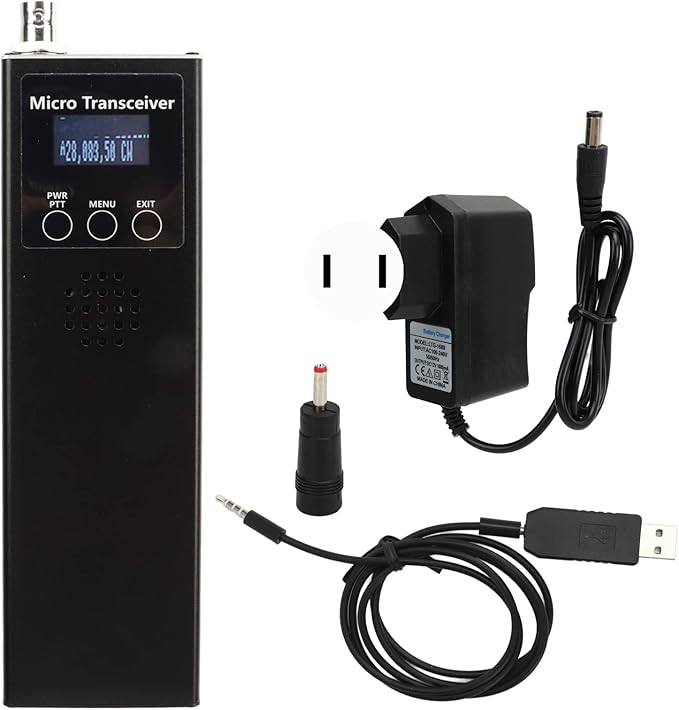 0.5MHz to 30MHz Radio Transceiver, 4 Waveband Design High Efficiency Transceiver, Handheld HF SSB QRP USDX Transceiver for Survival Biking Hiking Camping (US Plug)