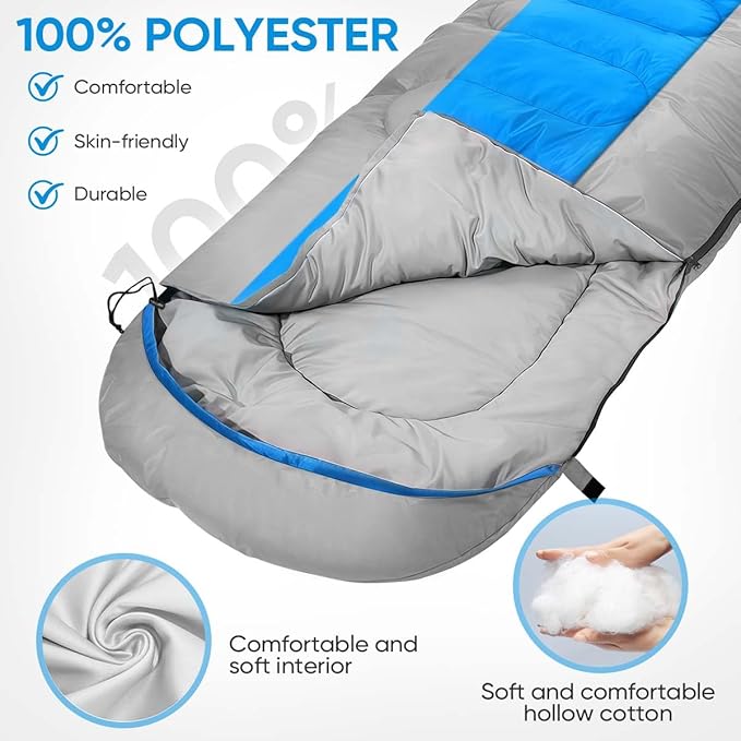 OBTANIM Sleeping Bags Portable Waterproof Camping Sleeping Bag for Adults Kids 4 Seasons Cold Weather or Warm Backpacking Hiking Mountaineering Indoor Outdoor Use