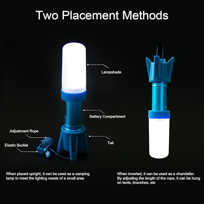 Camping Lantern 3 Packs Portable LED Tent Light Emergency Lights(2 Usage Forms)Camping Accessories Tent Lamp(with Lanyard) for Camping Lights, Kids’ Adventure, Party, Power Outages, Hiking etc.
