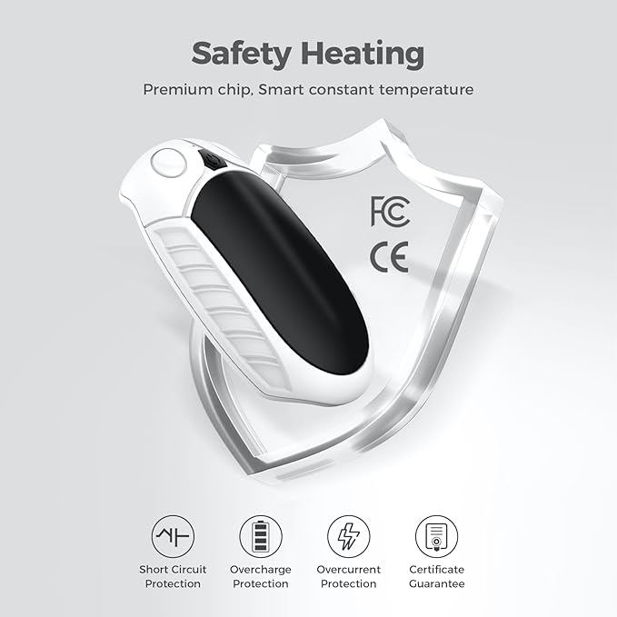 Hand Warmers Rechargeable 2 Pack, AI Temperature Control Pocket Size Electric Handwarmers, Quick Charge Portable Hand Warmer Great Gift for Christmas Outdoors, Hunting, Golf, Camping