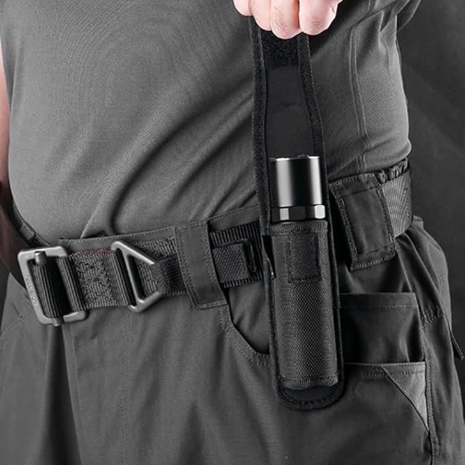 Flashlight Holster, Nylon Flashlight Pouch Waterproof Torch Carry Case for Camping Hiking Emergency