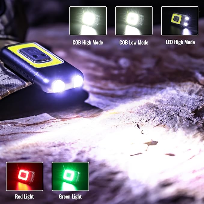 EGUKU Running Light, Clip On Running Lights for Runners at Night 5 Light Modes USB Rechargeable LED Lights Wearable Small Lightweight Jogging Lights for Outdoor Running Jogger Walking Patent Pending