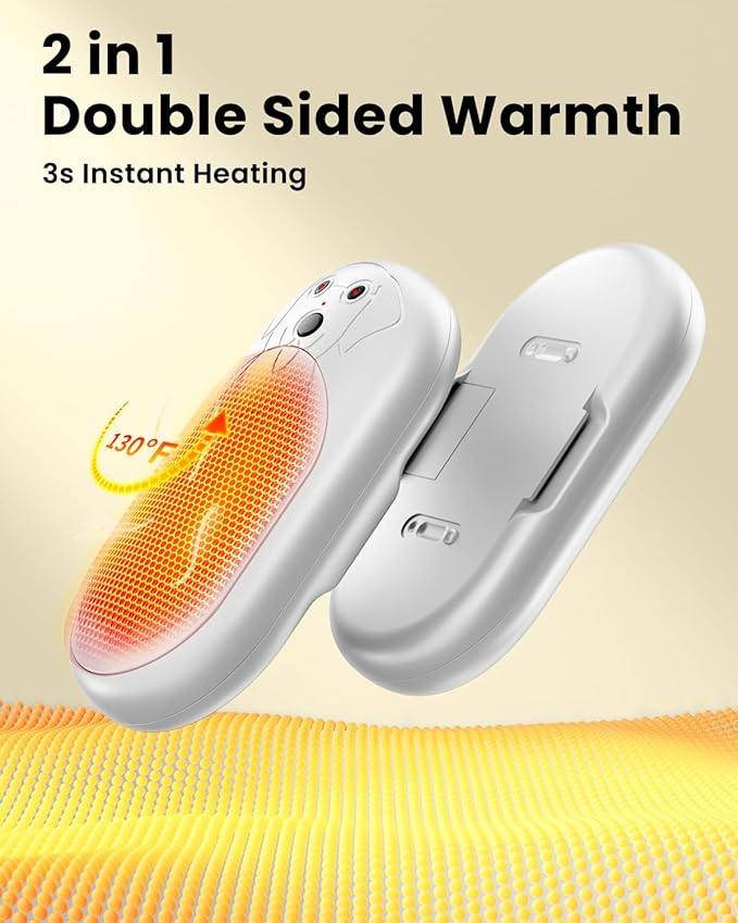 Electric Hand Warmers Rechargeable 2 Pack, 3000Mah*2 Portable Hand Warmer Battery Operated, Fun & Practical & Useful Gifts for Men Chrismas, Outdoor Camping Gifts, Hunting Accessories and Gear
