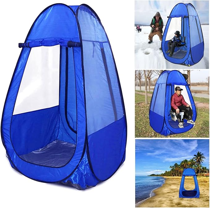 Sports Pop Up Tent for Shade | Personal Single Person Shelter Sport Tents Waterproof for Bad Weather, 2 Clear Sides, 2 Doors for Watching Events Games, for Camping Hiking Fishing Beach Outdoor