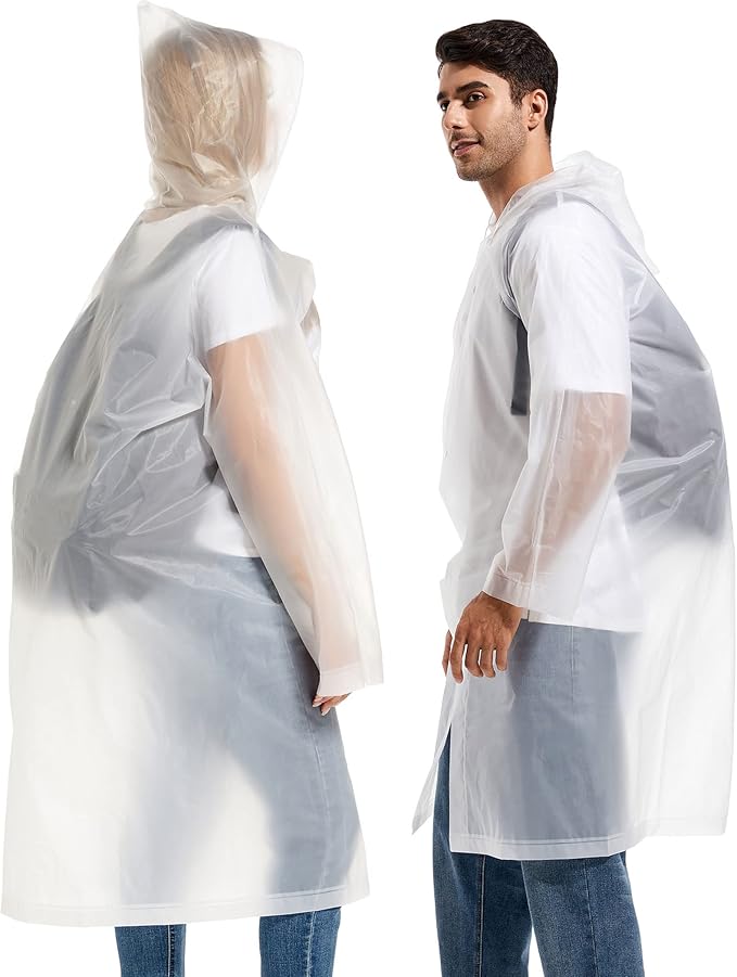 Rain Ponchos for Adults Reusable Raincoats Survival Heavy Duty Military Impermeable 2 Packs Rain Coat…