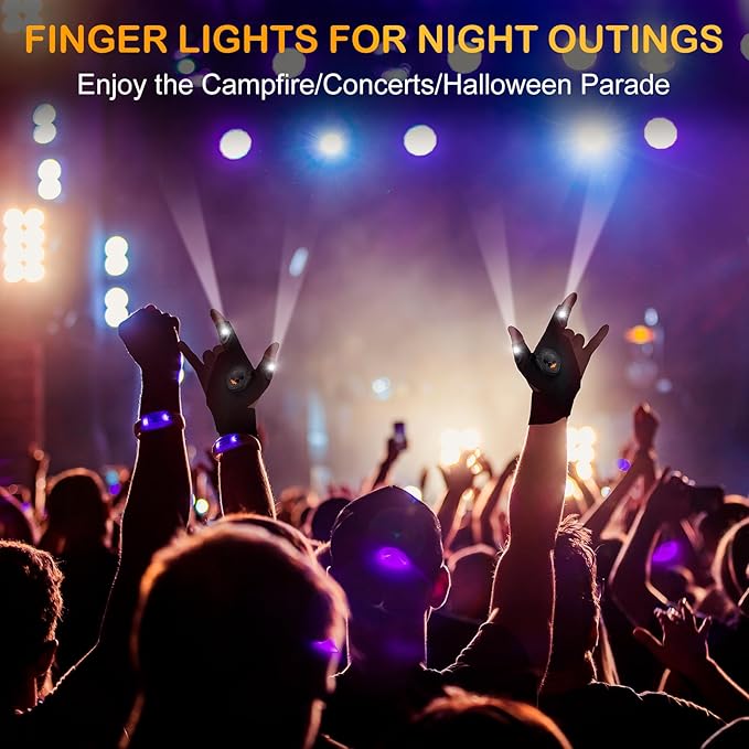 PARIGO LED Flashlight Men Tool Gifts - Christmas Stocking Stuffers Cool Gadgets for Dad Him Women Who Have Everything Adults Unique Birthday Waterproof Finger Lights Camping Running Fishing