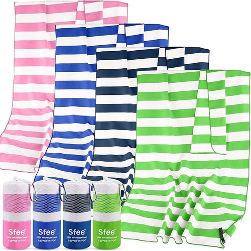 Sfee 2 in 1 Microfiber Oversized Beach Towel, Quick Dry Towel Travel Towel Camping Towel Super Absorbent Compact Lightweight Sports Towel Gym Towel for Beach,Gym, Hiking, Pool, Backpacking, Bath, Yoga