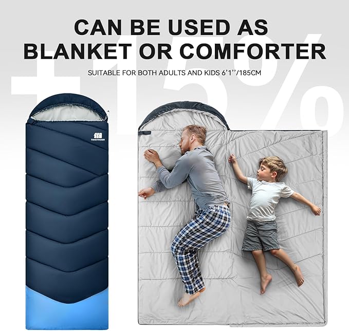 Sleeping Bags for Adults Cold Weather & Warm,Backpacking Camping Sleeping Bag for Tall Girls Boys,Lightweight,Compact,Waterproof Camping Gear for Traveling,Hiking,Hotel,Outdoor & Indoor