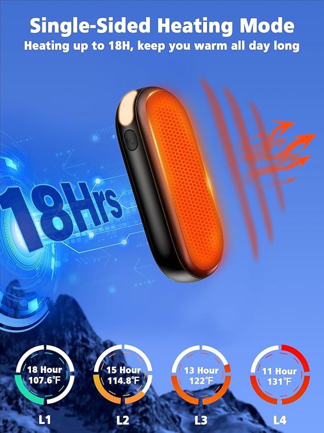 Hand Warmers Rechargeable, 14000mAh Electric Hand Warmer Max 18Hrs Warmth, Dual-Sided Hand Warmers Reusable Heat Up to 131℉, Portable Gloves Handwarmers for Raynauds, Hunting, Golf, Football, Camping