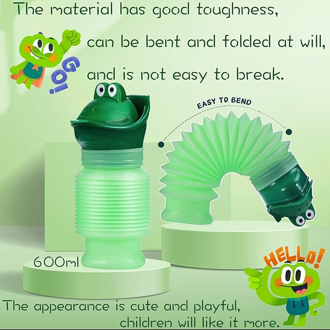 Scalable Emergency Urinal, 600ml Portable Toilet for Car, Portable Mini Outdoor Camping Travel Shrinkable Personal Mobile Toilet Potty Pee Bottle for Kids Adult