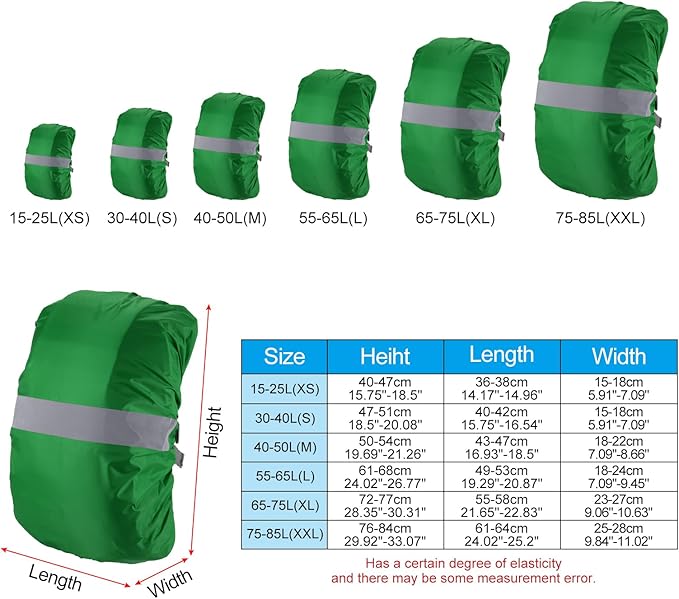 PATIKIL Waterproof Backpack Rain Cover, Non-Slip Backpack Cover with Reflective Strap Stay Dry for Hiking, Camping, Hunting