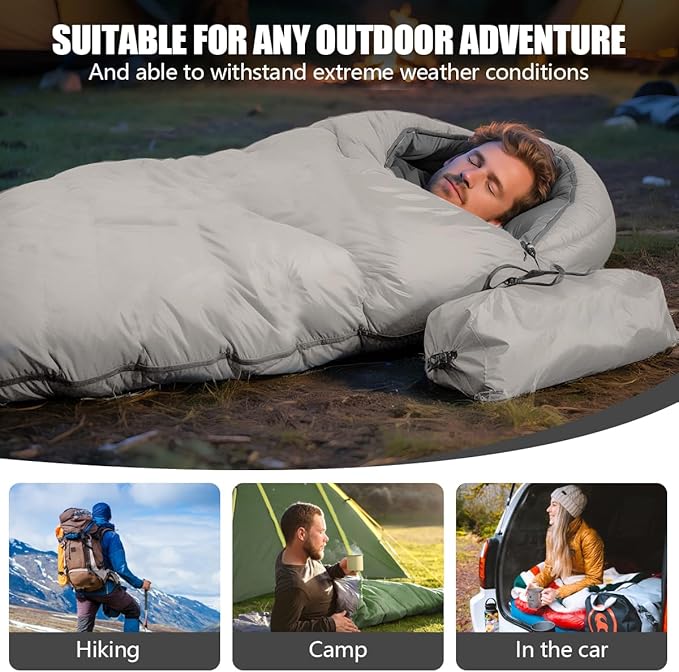 OBTANIM Sleeping Bags Portable Waterproof Camping Sleeping Bag for Adults Kids 4 Seasons Cold Weather or Warm Backpacking Hiking Mountaineering Indoor Outdoor Use