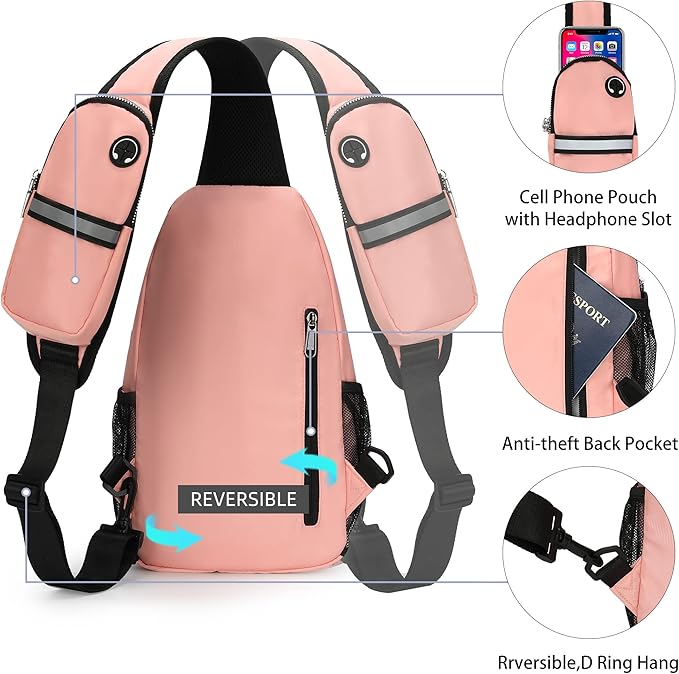 Sling Backpack Crossbody Sling Bag for Women Men Multipurpose Travel Essentials Hiking Chest Bag Daypack